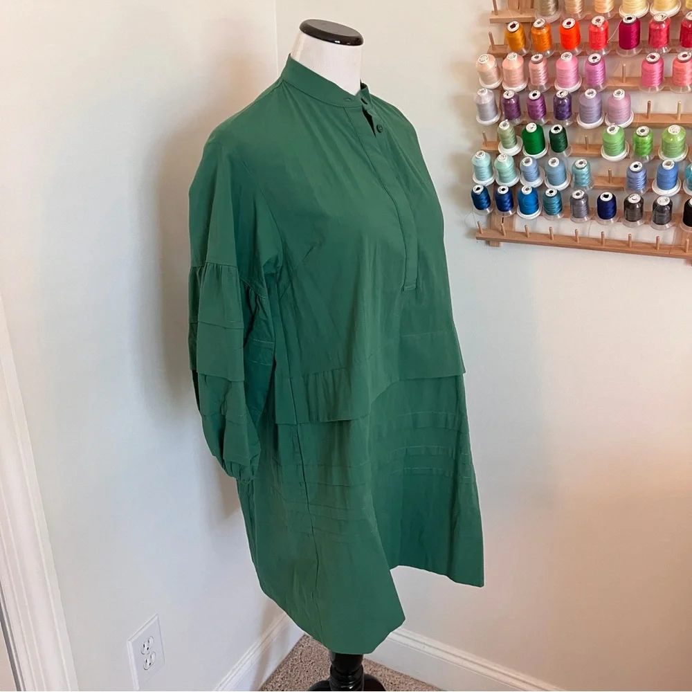 Tuckernuck Pomander Place Palm Green Cotton Tiered Dress - Picture 2 of 6